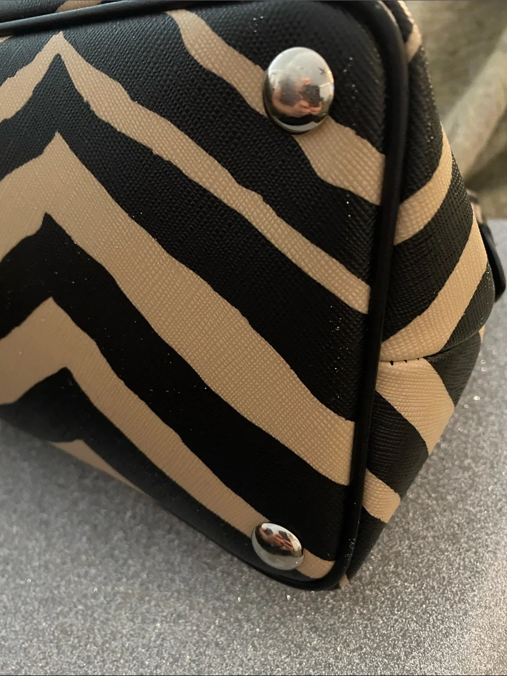 Coach Zebra-Print Dome Satchel